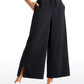 Feathery-Fit Soft Wide Leg High Waisted Capri Pants with Pockets 25''