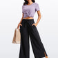 Feathery-Fit Soft Wide Leg High Waisted Capri Pants with Pockets 25''