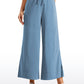 Feathery-Fit Soft Wide Leg High Waisted Capri Pants with Pockets 25''