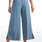 Feathery-Fit Soft Wide Leg High Waisted Capri Pants with Pockets 25''