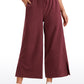 Feathery-Fit Soft Wide Leg High Waisted Capri Pants with Pockets 25''