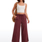 Feathery-Fit Soft Wide Leg High Waisted Capri Pants with Pockets 25''