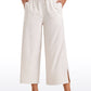 Feathery-Fit Soft Wide Leg High Waisted Capri Pants with Pockets 25''