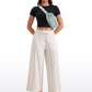 Feathery-Fit Soft Wide Leg High Waisted Capri Pants with Pockets 25''