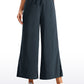 Feathery-Fit Soft Wide Leg High Waisted Capri Pants with Pockets 25''