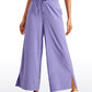 Feathery-Fit Soft Wide Leg High Waisted Capri Pants with Pockets 25''