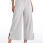 Feathery-Fit Soft Wide Leg High Waisted Capri Pants with Pockets 25''