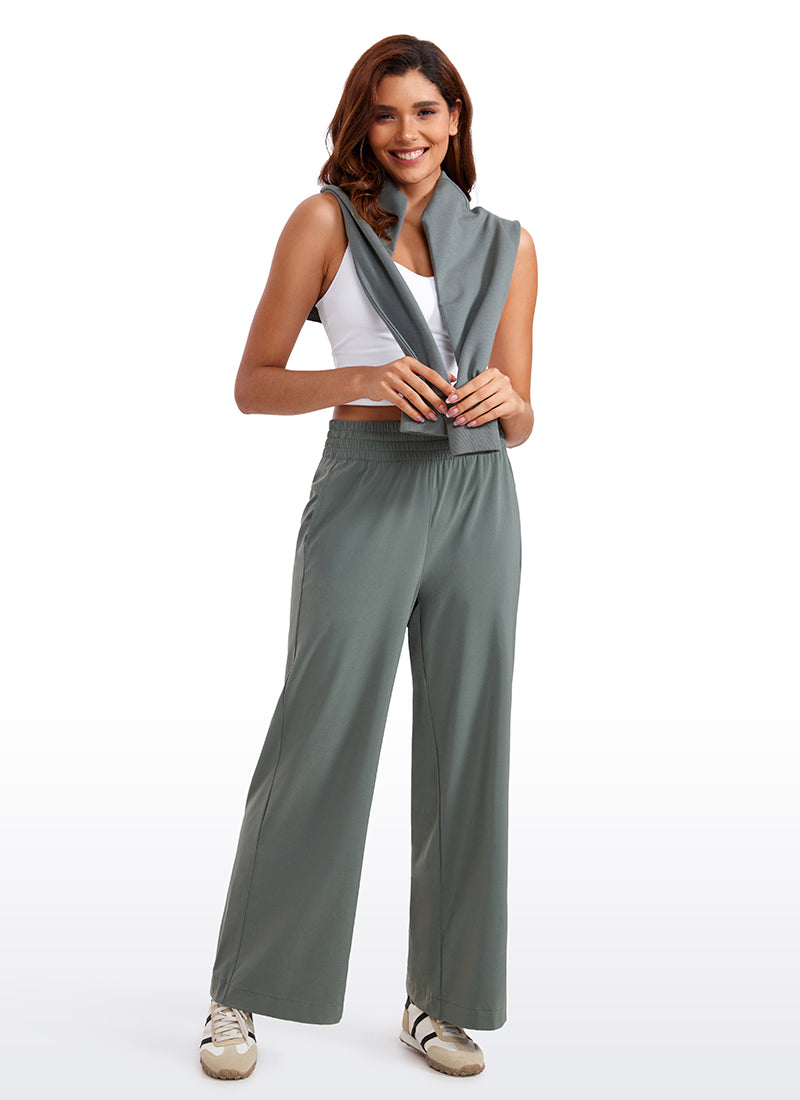 Feathery-Fit Soft High Rise Wide Leg Pants with Pockets 30"