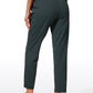 Stretch Drawstring High Waist 7/8 Pants with Pockets 27''