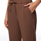 Stretch Drawstring High Waist 7/8 Pants with Pockets 27''