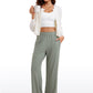 Ribbed High Rise Wide Leg Sweatpants with Pockets 30.5"