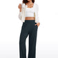 Ribbed High Rise Wide Leg Sweatpants with Pockets 30.5"