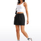 Ribbed High Waist A Line Pocketed Tennis Skirts 14''