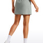 Ribbed High Waist A Line Pocketed Tennis Skirts 14''