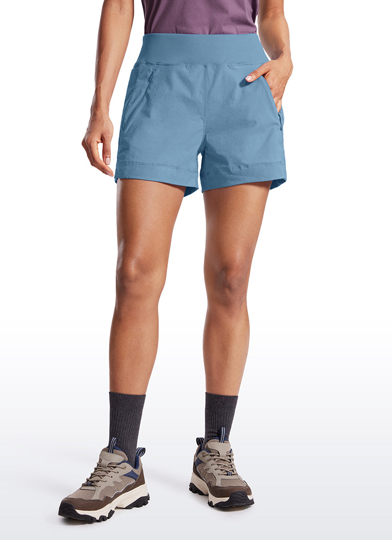 Ripstop Mid-Rise Hiking Shorts with Zip Pockets 4''