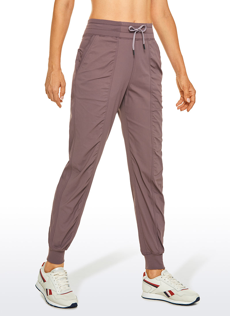 Striped Joggers with Pockets 28'' - Ruched