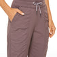 Striped Joggers with Pockets 28'' - Ruched