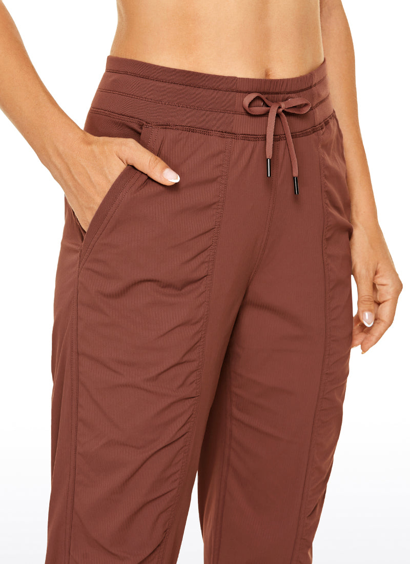 Striped Joggers with Pockets 28'' - Ruched