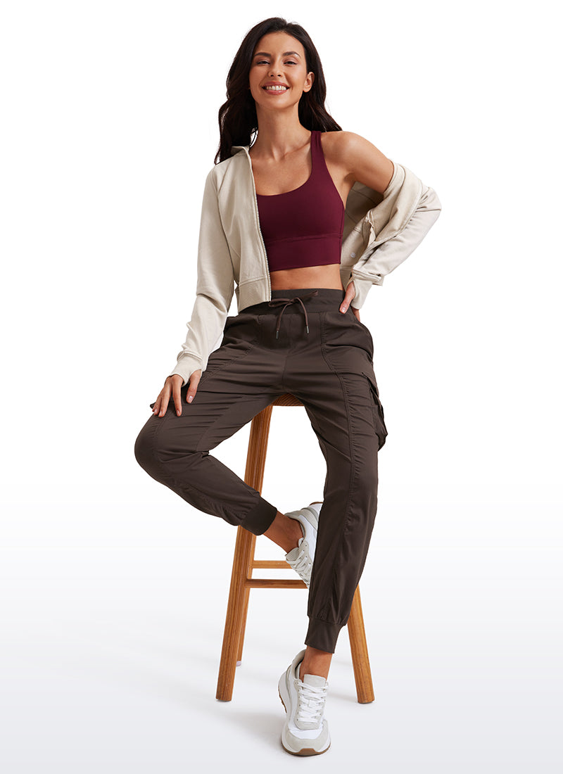 Lightweight Mid Rise Joggers with Pockets 28.5'' - Ruched