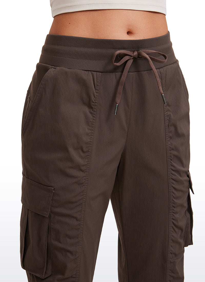 Lightweight Mid Rise Joggers with Pockets 28.5'' - Ruched