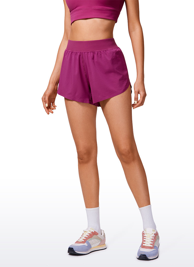 Feathery-Fit Soft Mid Rise Dolphin Lined Shorts 4''