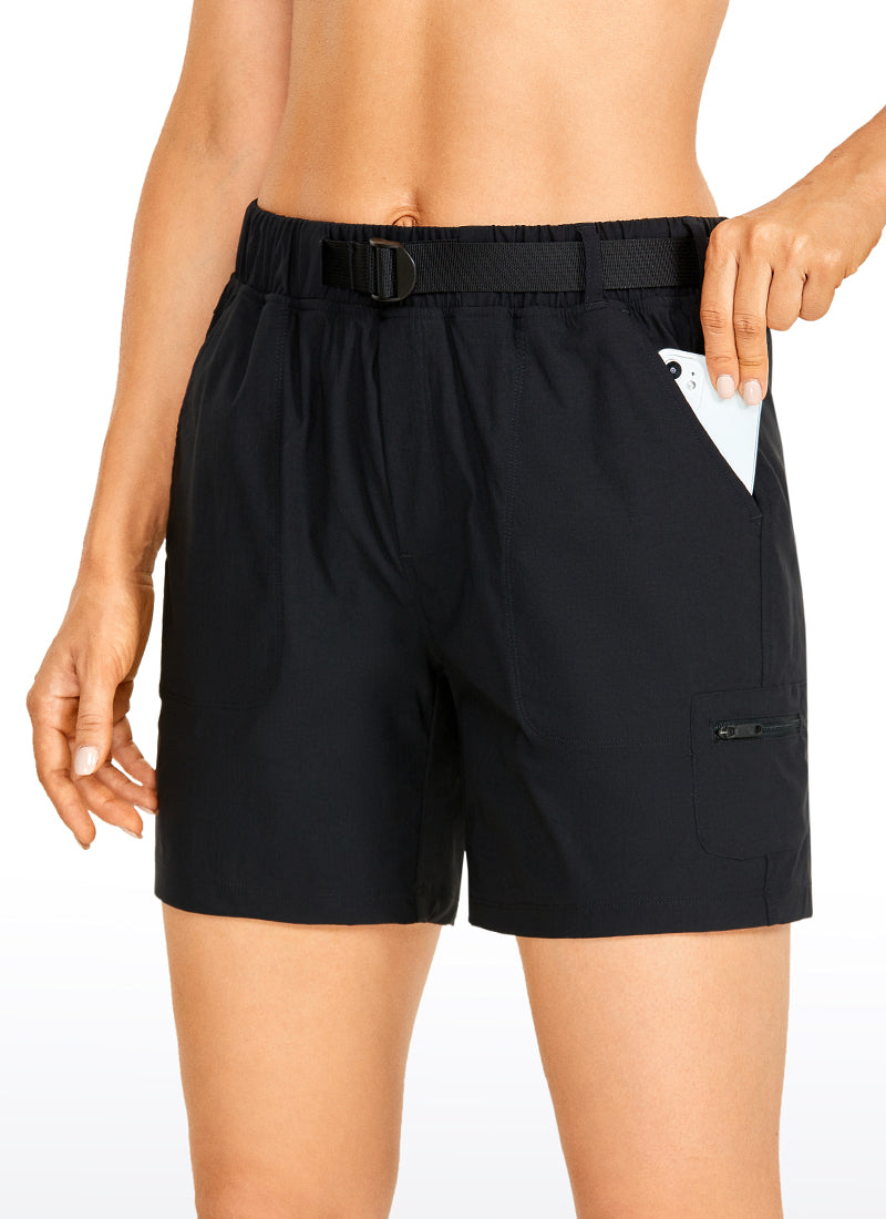 Ripstop Mid-Rise Hiking Shorts with Belt 6''