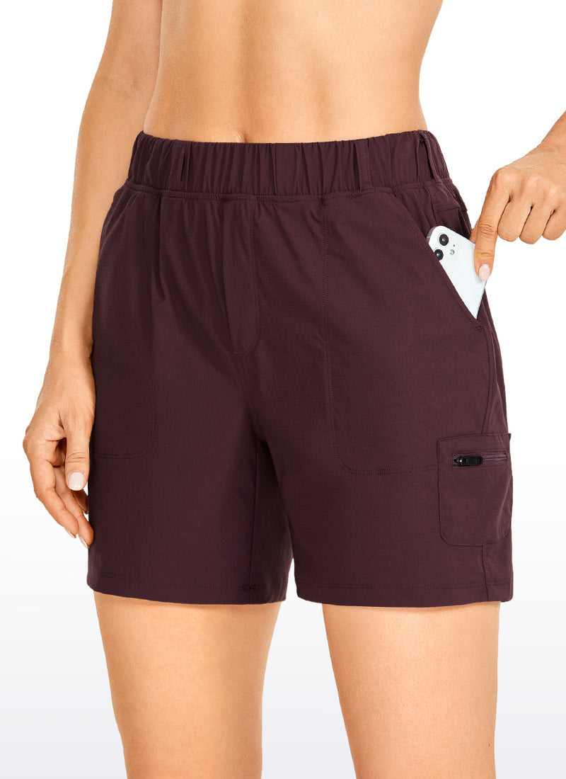 Ripstop Mid-Rise Hiking Shorts with Belt 6''