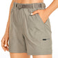 Ripstop Mid-Rise Hiking Shorts with Belt 6''