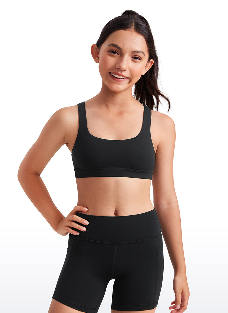 Butterluxe Girls Scoop Neck Sport Bra U Back