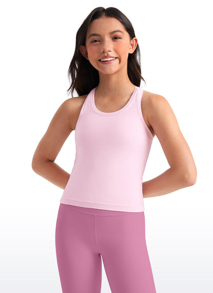 Butterluxe Girls Waist-Length Crewneck Tank Racerback