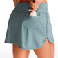 Mid Rise Swim Skirt Side Split with Pocket