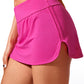 Mid Rise Swim Skirt Side Split with Pocket