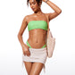 High Waisted Ruched Swim Skirt Adjustable Side