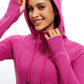 Cotton Terry Full Zip Hoodies Thumb Holes