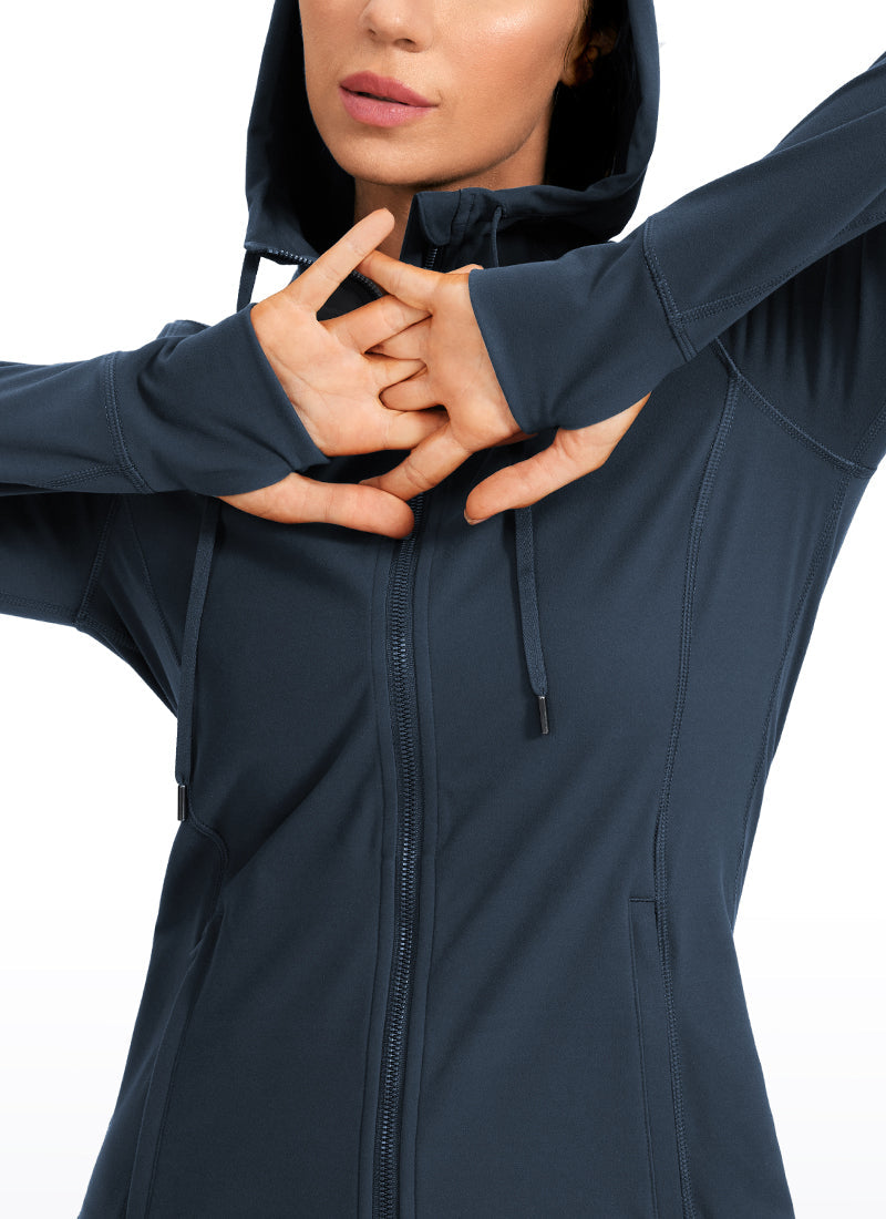 Light Fleece Brushed Full Zip Hoodies