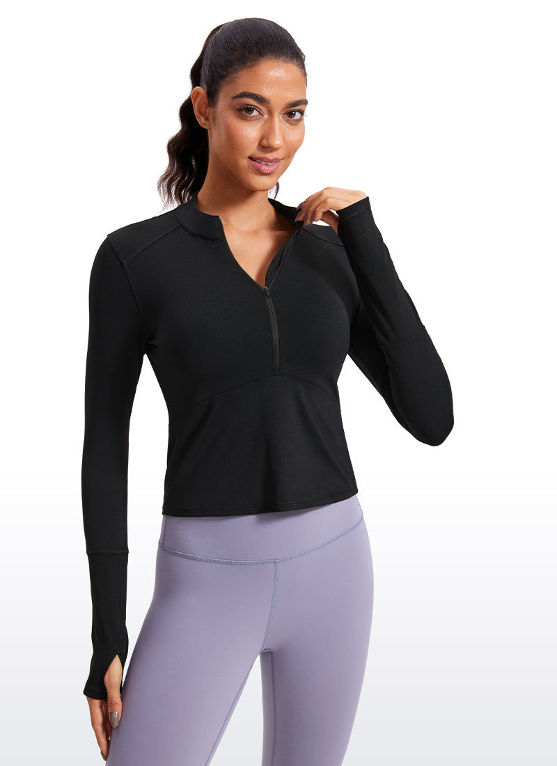 LuxeMove Cropped Thumbhole Top