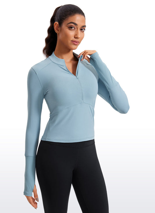 LuxeMove Cropped Thumbhole Top