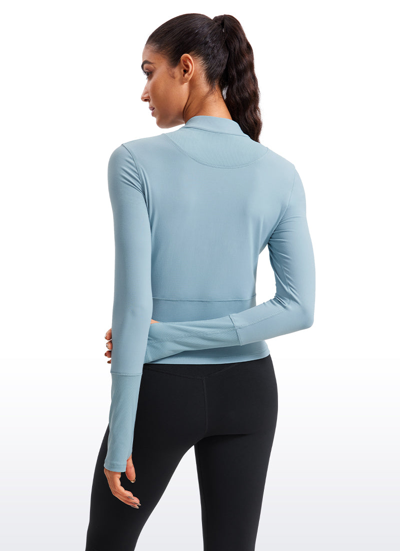 LuxeMove Cropped Thumbhole Top