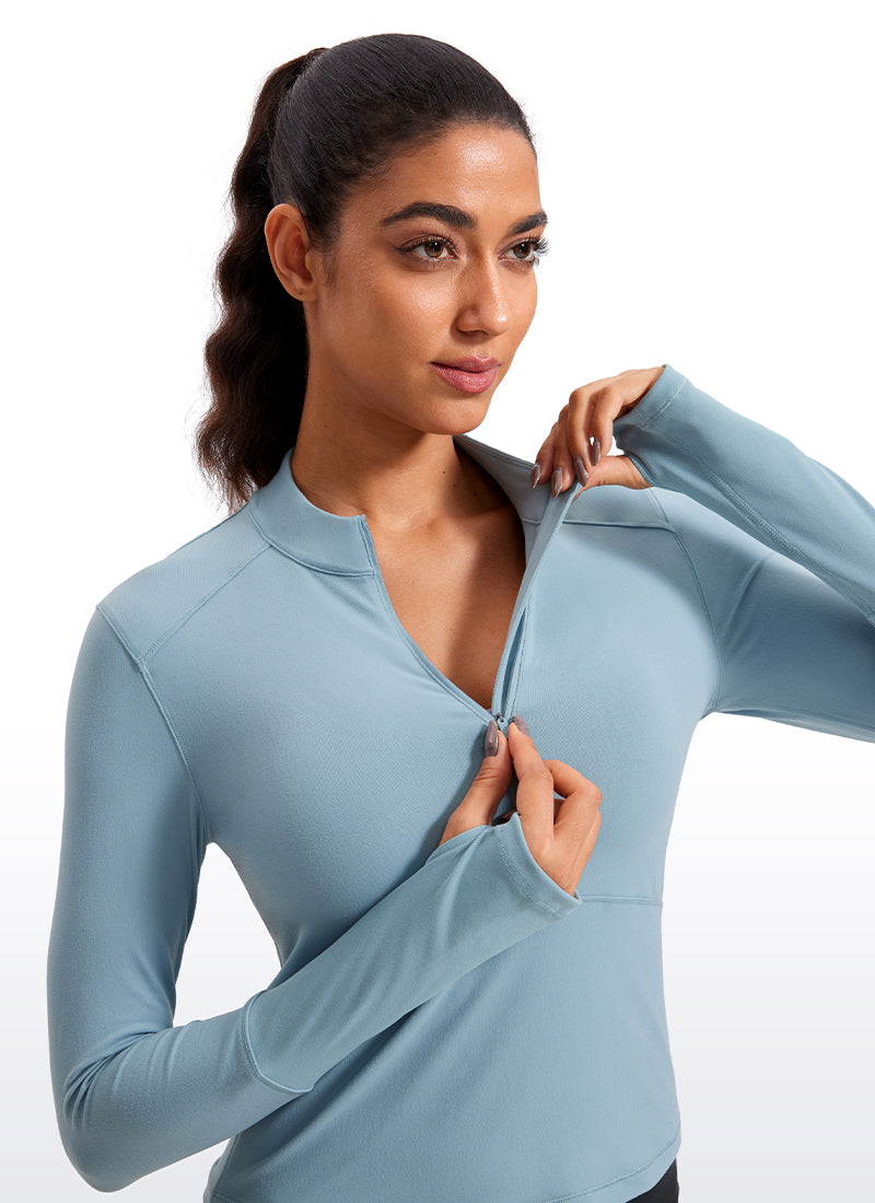 LuxeMove Cropped Thumbhole Top