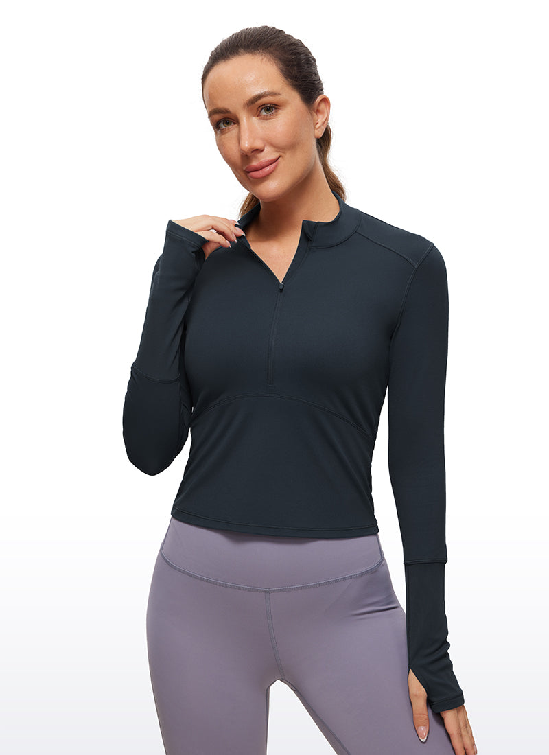 LuxeMove Cropped Thumbhole Top