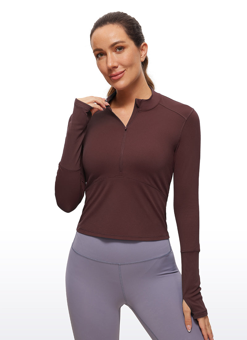 LuxeMove Cropped Thumbhole Top