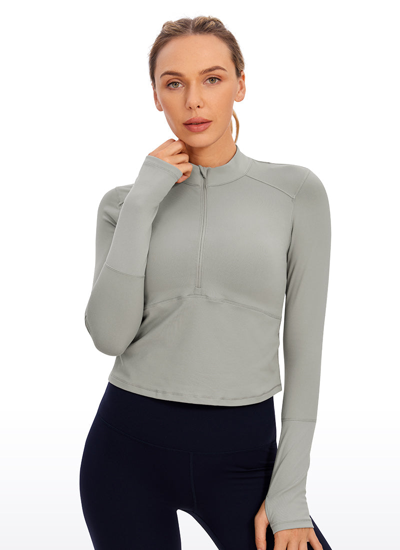 LuxeMove Cropped Thumbhole Top