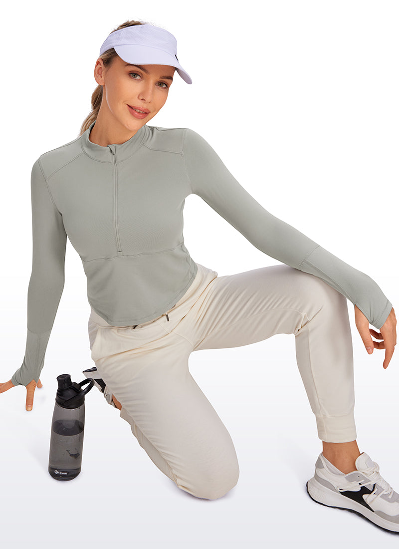 LuxeMove Cropped Thumbhole Top