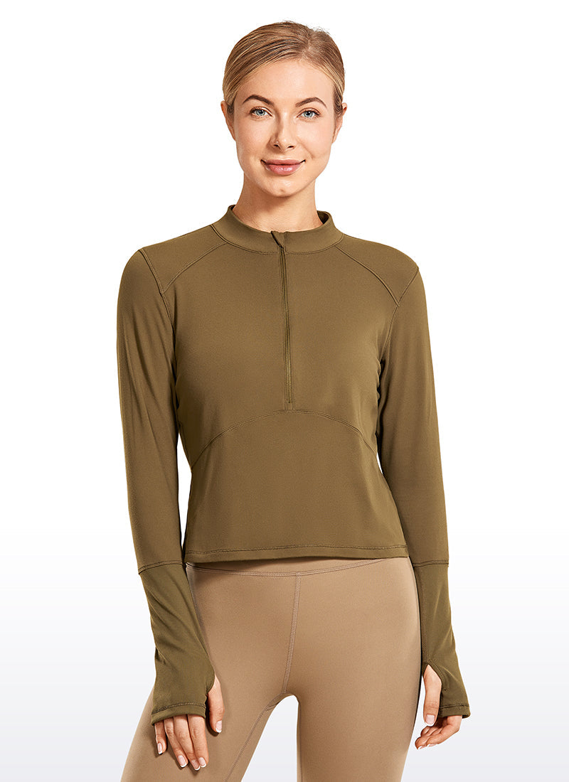 SoftEase Half-Zip Cropped Pullover