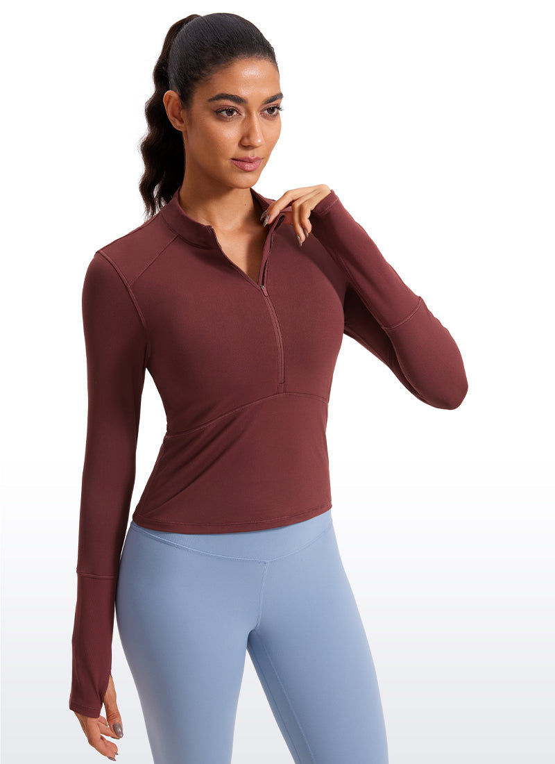 LuxeMove Cropped Thumbhole Top