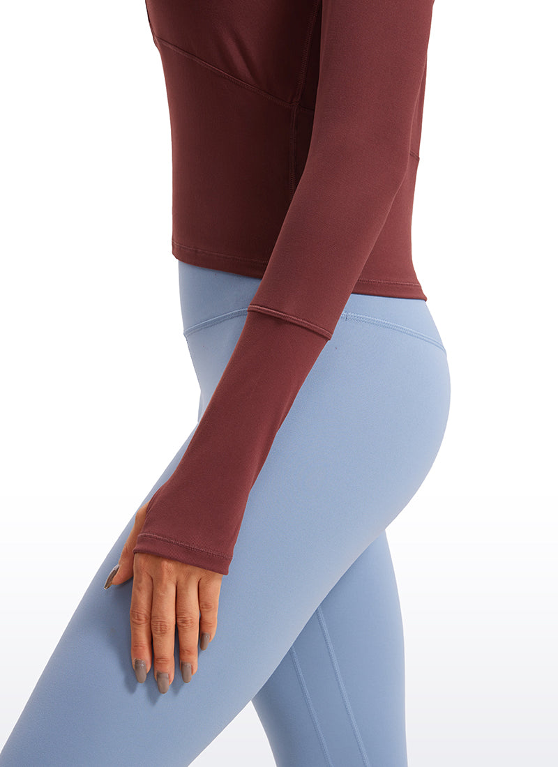 LuxeMove Cropped Thumbhole Top