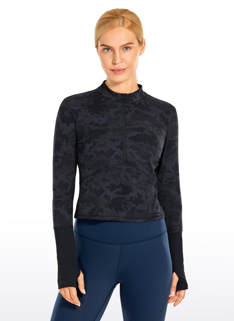 SoftEase Half-Zip Cropped Pullover