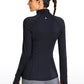 Brushed Quarter-Zip Long Sleeve with Thumb Holes