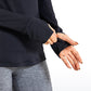 Brushed Quarter-Zip Long Sleeve with Thumb Holes