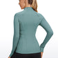 Brushed Quarter-Zip Long Sleeve with Thumb Holes